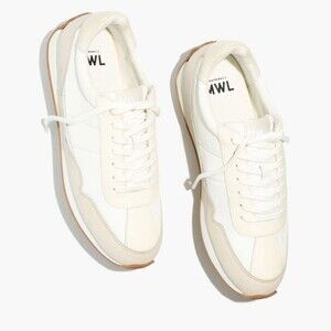 Madewell League Leather & Nylon Sneakers Color Cloud linen multi Size 7.5